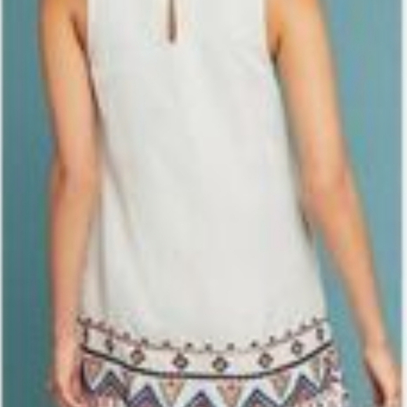 Anthropologie Akemi + Kin Reagan sleeveless shift dress sz 4 Boho Embroidered - Picture 4 of 7
